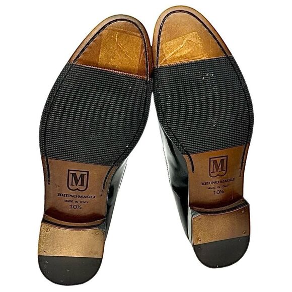 Bruno Magli Men's Slip on Loafers Shoes Patent Leather Size 10.5 M Made in Italy - Picture 5 of 10